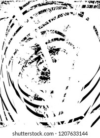Distressed background in black and white texture with dots, spots, scratches and lines. Abstract vector illustration