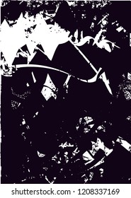 Distressed background in black and white texture with dots, spots, scratches and lines. Abstract vector illustration