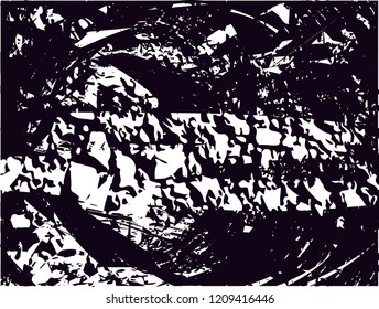 Distressed background in black and white texture with dots, spots, scratches and lines. Abstract vector illustration
