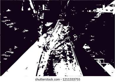 Distressed background in black and white texture with dots, spots, scratches and lines. Abstract vector illustration