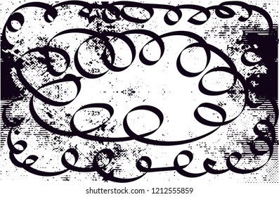 Distressed background in black and white texture with dots, spots, scratches and lines. Abstract vector illustration