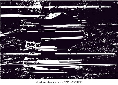 Distressed background in black and white texture with dots, spots, scratches and lines. Abstract vector illustration