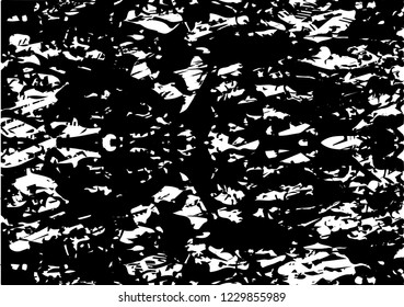 Distressed background in black and white texture with circles, spots, scratches and lines. Abstract vector illustration