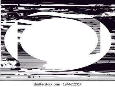 Distressed background in black and white texture with  ovals, circles, dark spots, scratches and lines. Abstract vector illustration