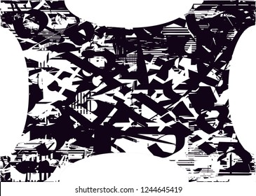 Distressed background in black and white texture with  dark spots, scratches and lines. Abstract vector illustration