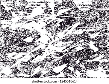 Distressed background in black and white texture with  dark spots, scratches and lines. Abstract vector illustration