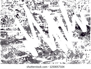 Distressed background in black and white texture with  dark spots, scratches and lines. Abstract vector illustration