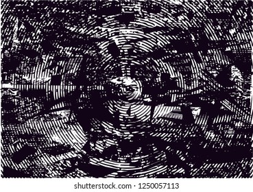 Distressed background in black and white texture with  dark spots, scratches and lines. Abstract vector illustration
