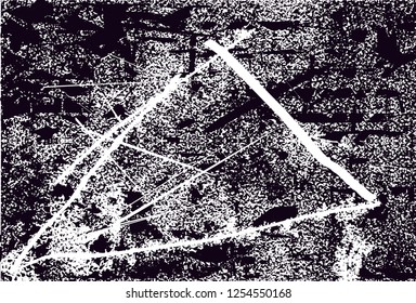 Distressed background in black and white texture with dots, spots, scratches and lines. Abstract vector illustration