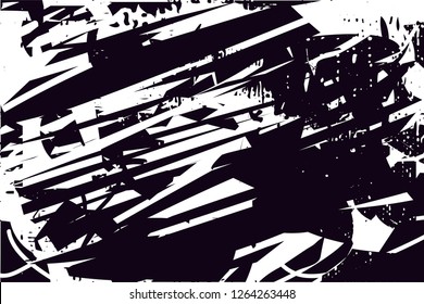 Distressed background in black and white texture with  dark spots, scratches and lines. Abstract vector illustration