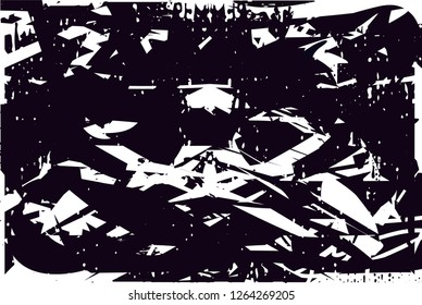 Distressed background in black and white texture with  dark spots, scratches and lines. Abstract vector illustration