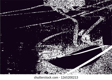 Distressed background in black and white texture with  dark spots, scratches and lines. Abstract vector illustration