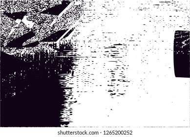 Distressed background in black and white texture with  dark spots, scratches and lines. Abstract vector illustration