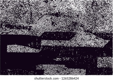 Distressed background in black and white texture with  dark spots, nets,scratches and lines. Abstract vector illustration