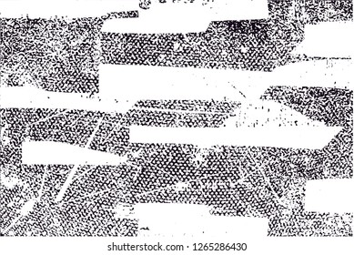 Distressed background in black and white texture with  dark spots, nets,scratches and lines. Abstract vector illustration