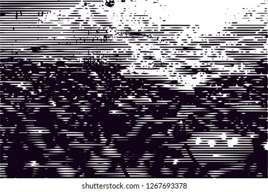 Distressed background in black and white texture with  dark spots, nets,scratches and lines. Abstract vector illustration