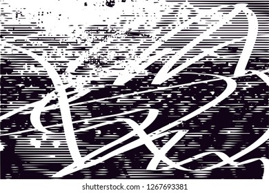 Distressed background in black and white texture with  dark spots, nets,scratches and lines. Abstract vector illustration