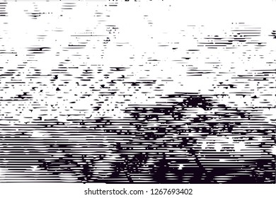 Distressed background in black and white texture with  dark spots, nets,scratches and lines. Abstract vector illustration