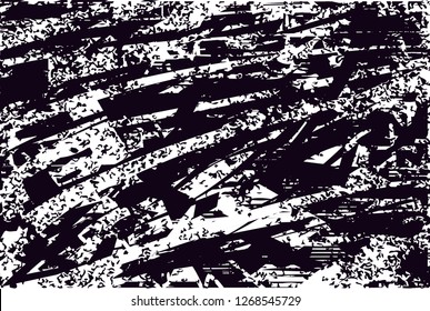 Distressed background in black and white texture with  dark spots, nets,scratches and lines. Abstract vector illustration