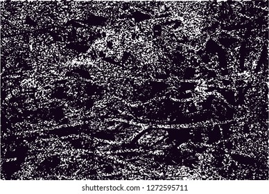 Distressed background in black and white texture with  dark spots, scratches and lines. Abstract vector illustration