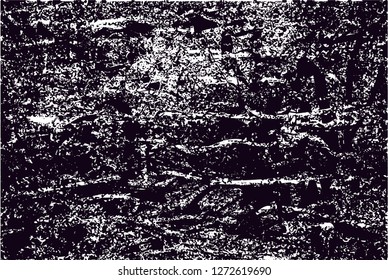 Distressed background in black and white texture with  dark spots, scratches and lines. Abstract vector illustration