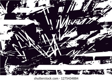 Distressed background in black and white texture from leaves, with dots, spots, scratches and lines. Abstract vector illustration