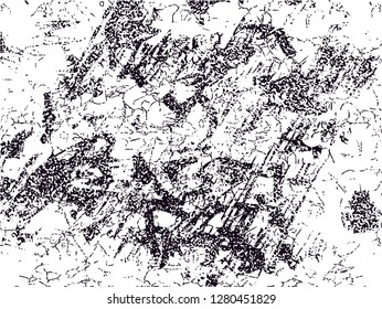 Distressed background in black and white texture from leaves, with dots, spots, scratches and lines. Abstract vector illustration