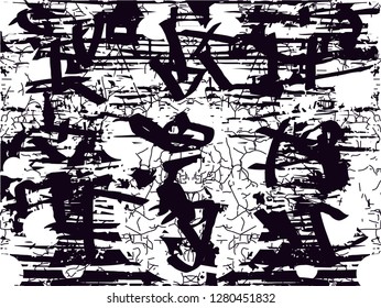 Distressed background in black and white texture from leaves, with dots, spots, scratches and lines. Abstract vector illustration