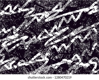 Distressed background in black and white texture from leaves, with dots, spots, scratches and lines. Abstract vector illustration