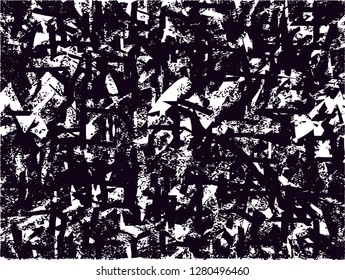 Distressed background in black and white texture from leaves, with dots, spots, scratches and lines. Abstract vector illustration