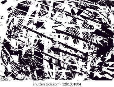 Distressed background in black and white texture from leaves, with dots, spots, scratches and lines. Abstract vector illustration