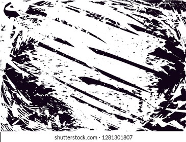 Distressed background in black and white texture from leaves, with dots, spots, scratches and lines. Abstract vector illustration