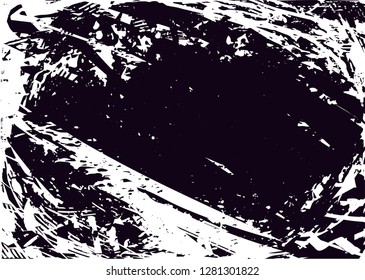 Distressed background in black and white texture from leaves, with dots, spots, scratches and lines. Abstract vector illustration