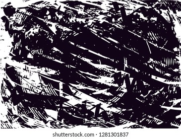 Distressed background in black and white texture from leaves, with dots, spots, scratches and lines. Abstract vector illustration