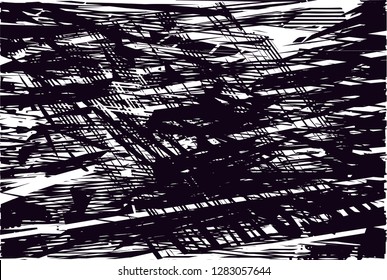 Distressed background in black and white texture from leaves, with dots, spots, scratches and lines. Abstract vector illustration