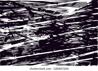 Distressed background in black and white texture from leaves, with dots, spots, scratches and lines. Abstract vector illustration