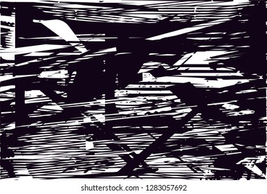 Distressed background in black and white texture from leaves, with dots, spots, scratches and lines. Abstract vector illustration