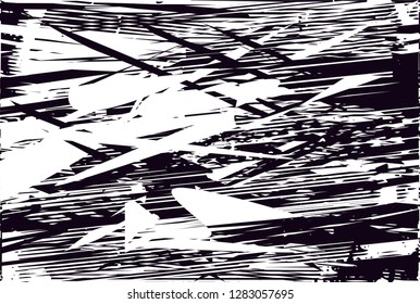 Distressed background in black and white texture from leaves, with dots, spots, scratches and lines. Abstract vector illustration