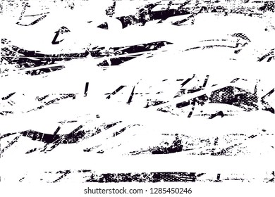 Distressed background in black and white texture with  dark spots, nets,scratches and lines. Abstract vector illustration