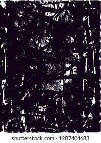 Distressed background in black and white texture with  dark spots, nets,scratches and lines. Abstract vector illustration