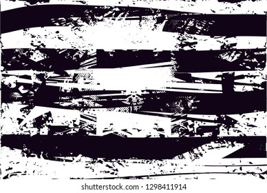 Distressed background in black and white texture with  dark spots, nets,scratches and lines. Abstract vector illustration