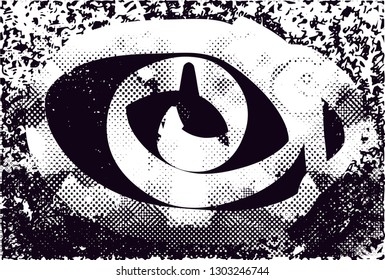 Distressed background in black and white texture with dots, spots, scratches and lines. Abstract vector illustration