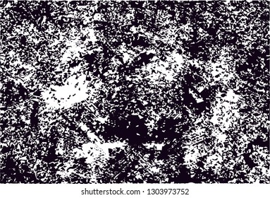 Distressed background in black and white texture with  dark spots, scratches and lines. Abstract vector illustration