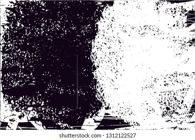 Distressed background in black and white texture with  dark spots, scratches and lines. Abstract vector illustration