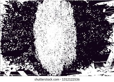 Distressed background in black and white texture with  dark spots, scratches and lines. Abstract vector illustration