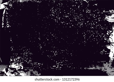 Distressed background in black and white texture with  dark spots, scratches and lines. Abstract vector illustration