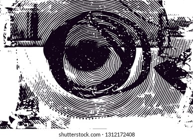 Distressed background in black and white texture with  dark spots, scratches and lines. Abstract vector illustration