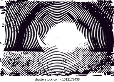 Distressed background in black and white texture with  dark spots, scratches and lines. Abstract vector illustration