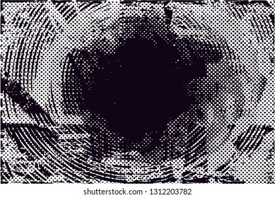 Distressed background in black and white texture with  dark spots, scratches and lines. Abstract vector illustration