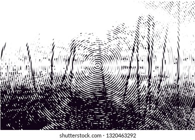 Distressed background in black and white texture with circles, spots, scratches and lines. Abstract vector illustration